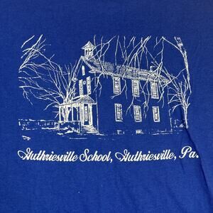 VTG Guthriesville School, Chester County, PA Blue T-Shirt‎ XLarge Single Stitch
